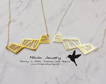 Modern Hexagon Pendant Necklace: Gold or Silver Geometric Jewelry