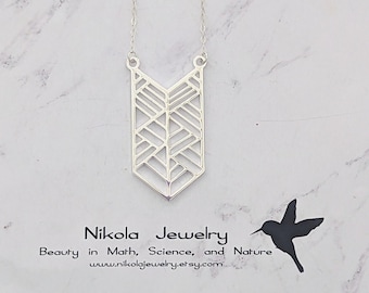 Silver or Gold Chevron Geometric Necklace,  Large Chevron Necklace, Gold Chevron Jewelry, Trendy Jewelry, Chevron Statement