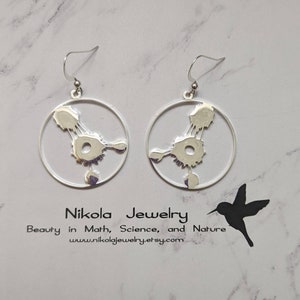 Immune Oncology Earrings in Gold or Silver, Cancer Survivor Earrings, T cell and Cancer Cell Pendant, Immunologist, Immunology Earrings