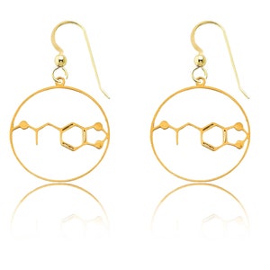 MDMA molecule earrings, molecular structure earrings, science jewelry, chemistry earrings, gold MDMA earrings, silver MDMA earrings