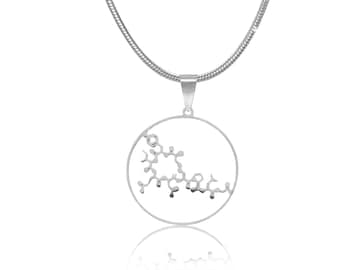 Oxytocin Molecule Necklace: Sterling Silver or Gold Love Hormone Jewelry