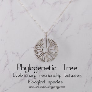 Phylogenetic Tree Necklace: Gold or Silver Biology Jewelry