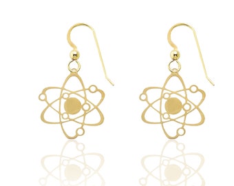 Atom Ohrringe: Science Geek Geschenk, Silber oder Gold