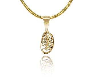 Mitochondria Necklace: Sterling Silver or Gold Filled, Biology Jewelry