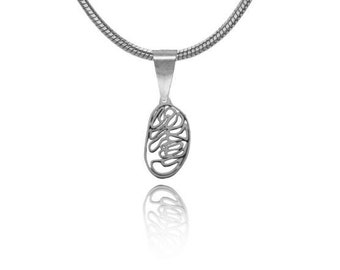 Mitochondria Necklace: Sterling Silver Biology Jewelry, Science Gift