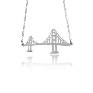 Golden Gate Bridge Necklace – San Francisco Jewelry in Gold or Sterling Silver, Travel Lover Gift