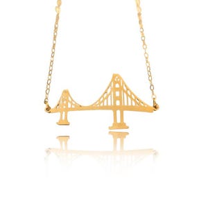 Golden Gate Bridge Necklace – San Francisco Jewelry in Gold or Sterling Silver, Travel Lover Gift
