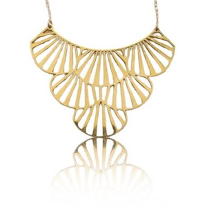 Art Deco Necklace in Gold or Silver, Statement Necklace, 1920s art necklace, Geometric Necklace, San Francisco Love