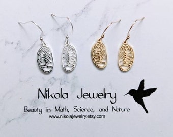 Mitochondria Earrings in Gold or Silver, Mitochondria Earrings, Biology Earrings, Science Teacher Gift, Organelle Biology Jewelry