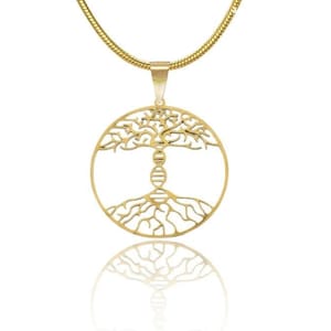 DNA Tree of Life Necklace: Gold or Silver Biology Jewelry