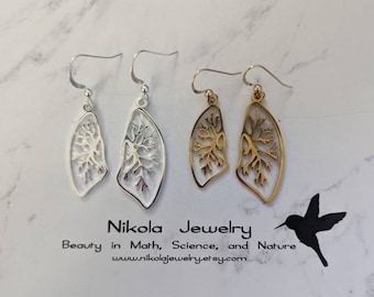 Lung Earrings: Gold or Silver, Pulmonologist Gift