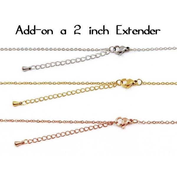 Add-On Necklace Extender Chain with Teardrop Bead