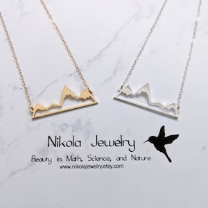 SALE: Mountain Necklace, Silhouette Gold or Sterling Silver, Dainty Minimal Nature-Lover Layering Layered Long Necklaces