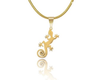 Collana con ciondolo camaleonte geco lucertola rettile sangue freddo per donna uomo  36