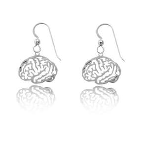 Brain Earrings in Gold or Silver, Neurology, Neurologist Gift, Biology Earring, Psychology, Biology Gift, Psychologist Gift, Organ Earrings