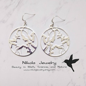 Microbiome Earrings in Gold or Silver, Bacteria Earrings, Gut Pendant, Gastroenterologists Gift, Microbes, Biology Jewelry