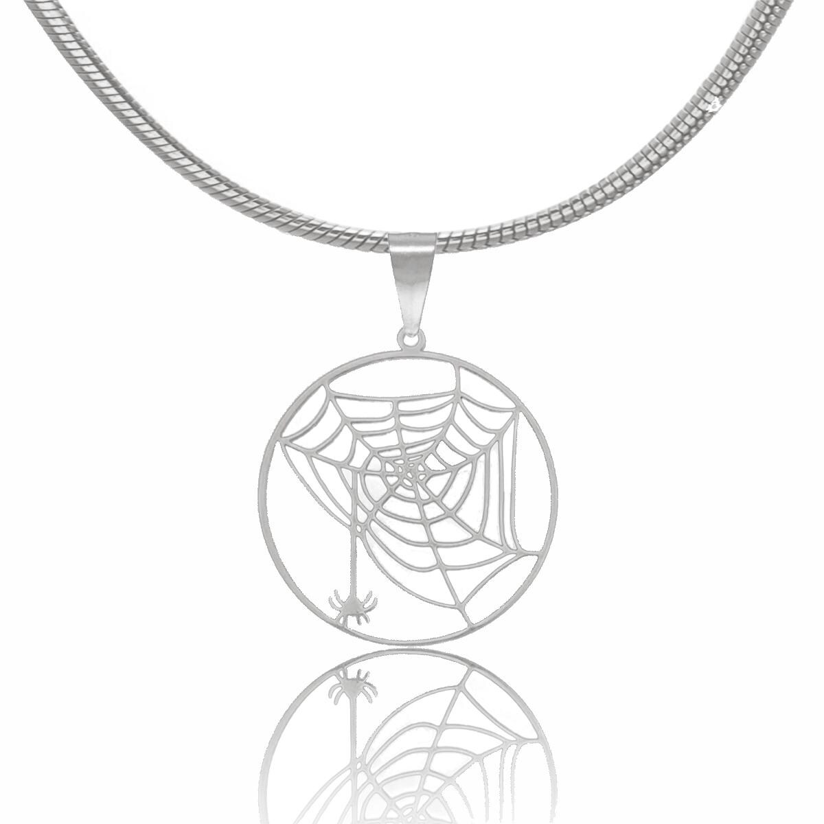 Collana con ciondolo a forma di ragnatela: argento sterling o placcato in oro, gioielli di Halloween - Italia