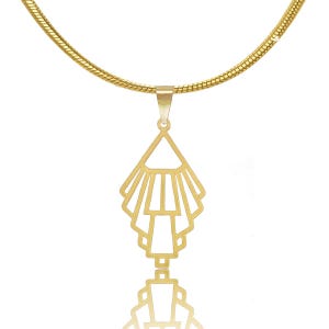Art Deco Necklace in Gold or Silver, Statement Necklace, 1920s art necklace, Geometric Necklace, San Francisco Love