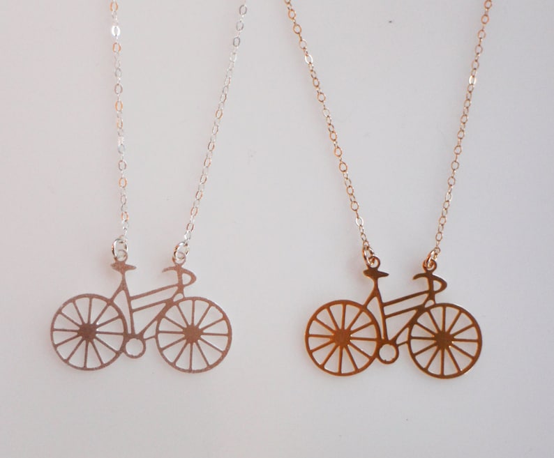 Silver or Gold Bicycle Necklace Sport Jewelry Sterling Silver Bicycle Jewelry Gold Bicycle Jewelry Cycle Necklace Bike Necklace