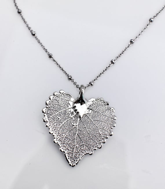 Collier Nature Avec Une Vraie Feuille De Tremble Et Citrine - Neuf Avec étiquettes