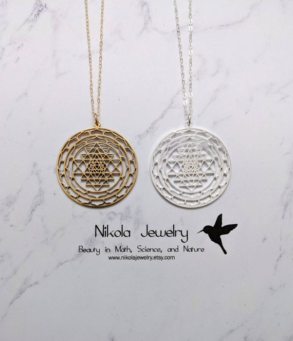 Sri Yantra Necklace in Gold or Silver, Mandala Necklace, Gold Sri Yantra  Pendant, Silver Sri Yantra Pendant, Geometric Necklace -  Canada