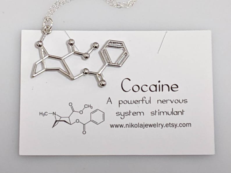 Cocaine Silver Molecule Necklace Cocaine Chemistry Jewelry | Etsy