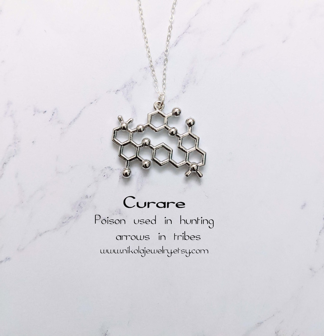Curare Poison Molecule Necklace, Curare Necklace, Molecule Jewelry