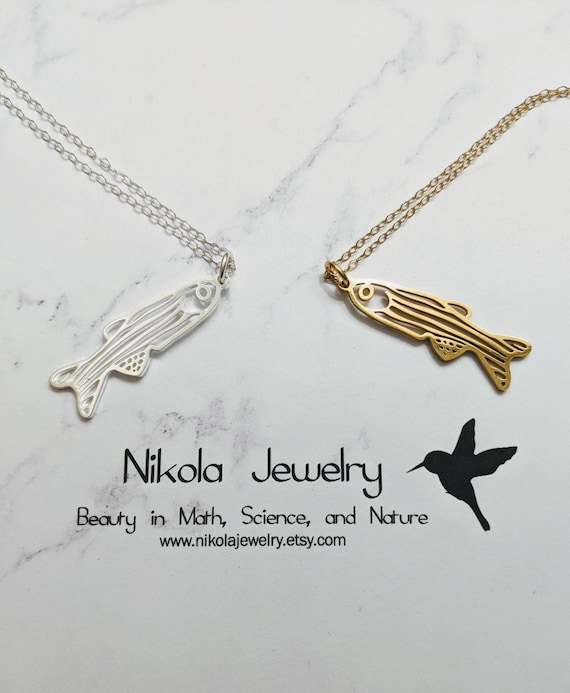 Zebrafish Pendant Necklace: Biology Geek Jewelry Gift