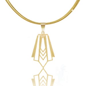 Art Deco Necklace in Gold or Silver, Statement Necklace, 1920s art necklace, Geometric Necklace, San Francisco Love