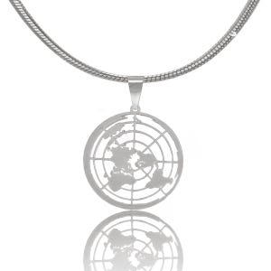 World Necklace in Silver or Gold, Global Pendant, Globe Necklace, Sterling Silver Science Jewelry, Traveler Necklace