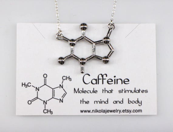 Caffeine Molecule necklace