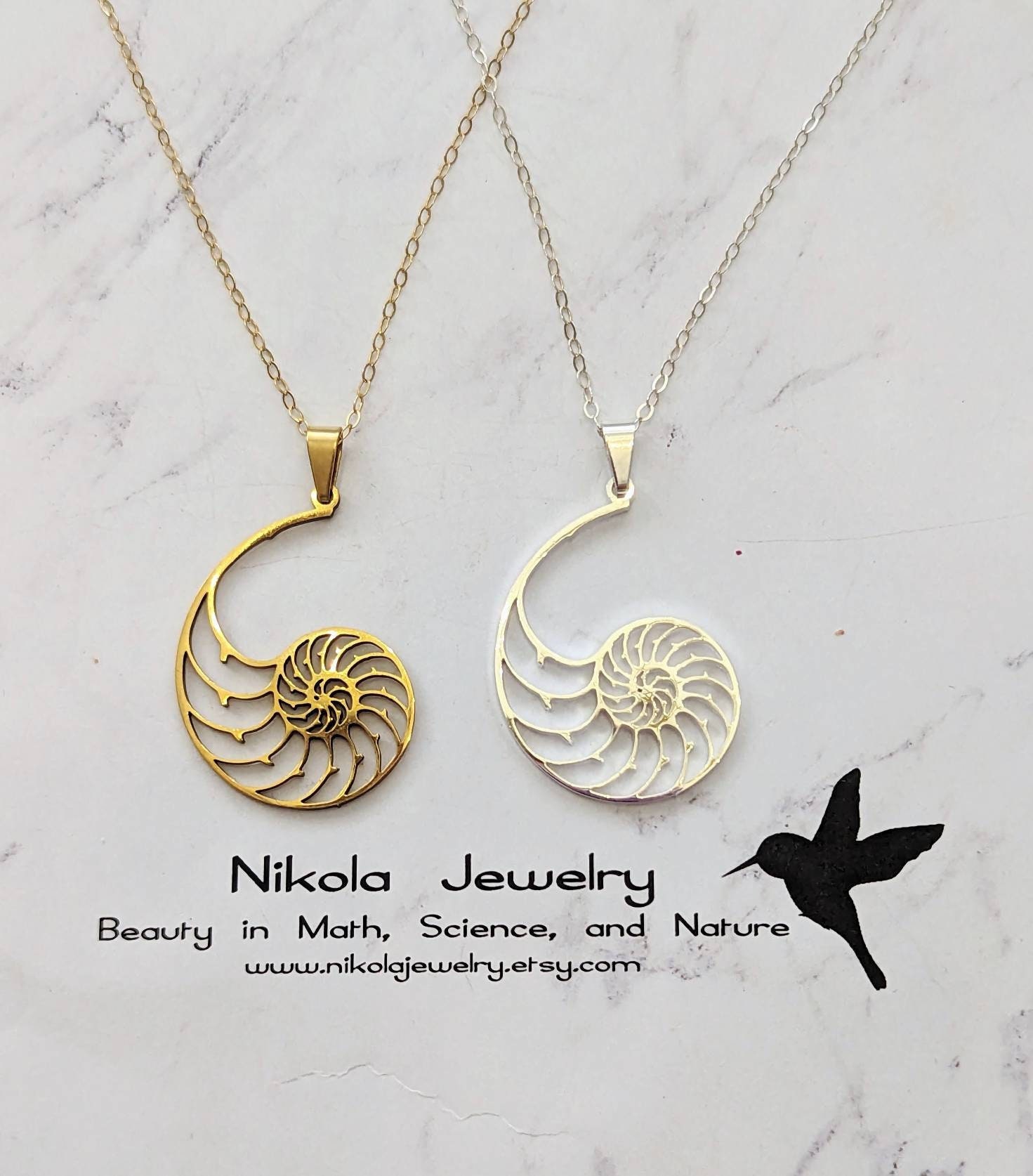 Nautilus Necklace in Gold or Silver, Fossil Necklace, Biology Gift, Geek  Jewelry, Nautilus Pendant, Marine Biology Gift - Etsy