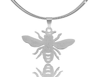 Honey Bee Pendant Necklace: Gold or Silver, Biology Gift