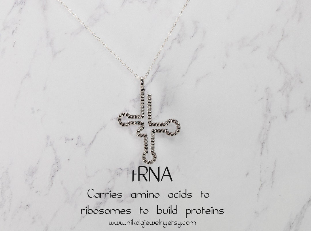 TRNA Silver Biology Necklace RNA Jewelry DNA Replication - Etsy 日本