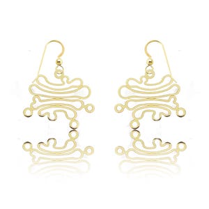 Golgi Earrings in Gold or Silver, Golgi Earrings, Biology Earrings, Science Teacher Gift, Organelle Biology Jewelry