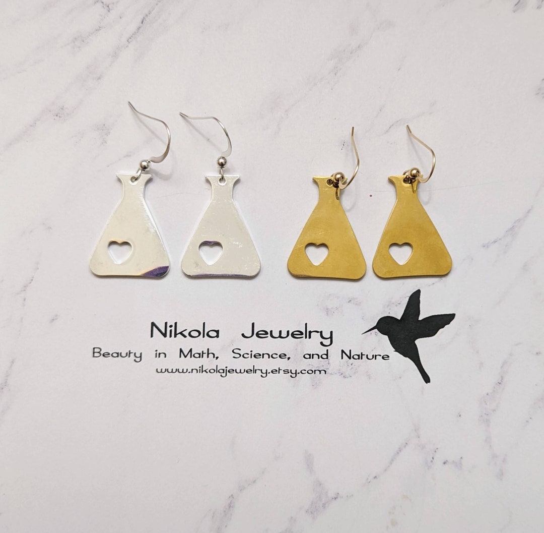 Science Erlenmeyer Flask Earring, Chemistry Earrings, Nerd Earrings
