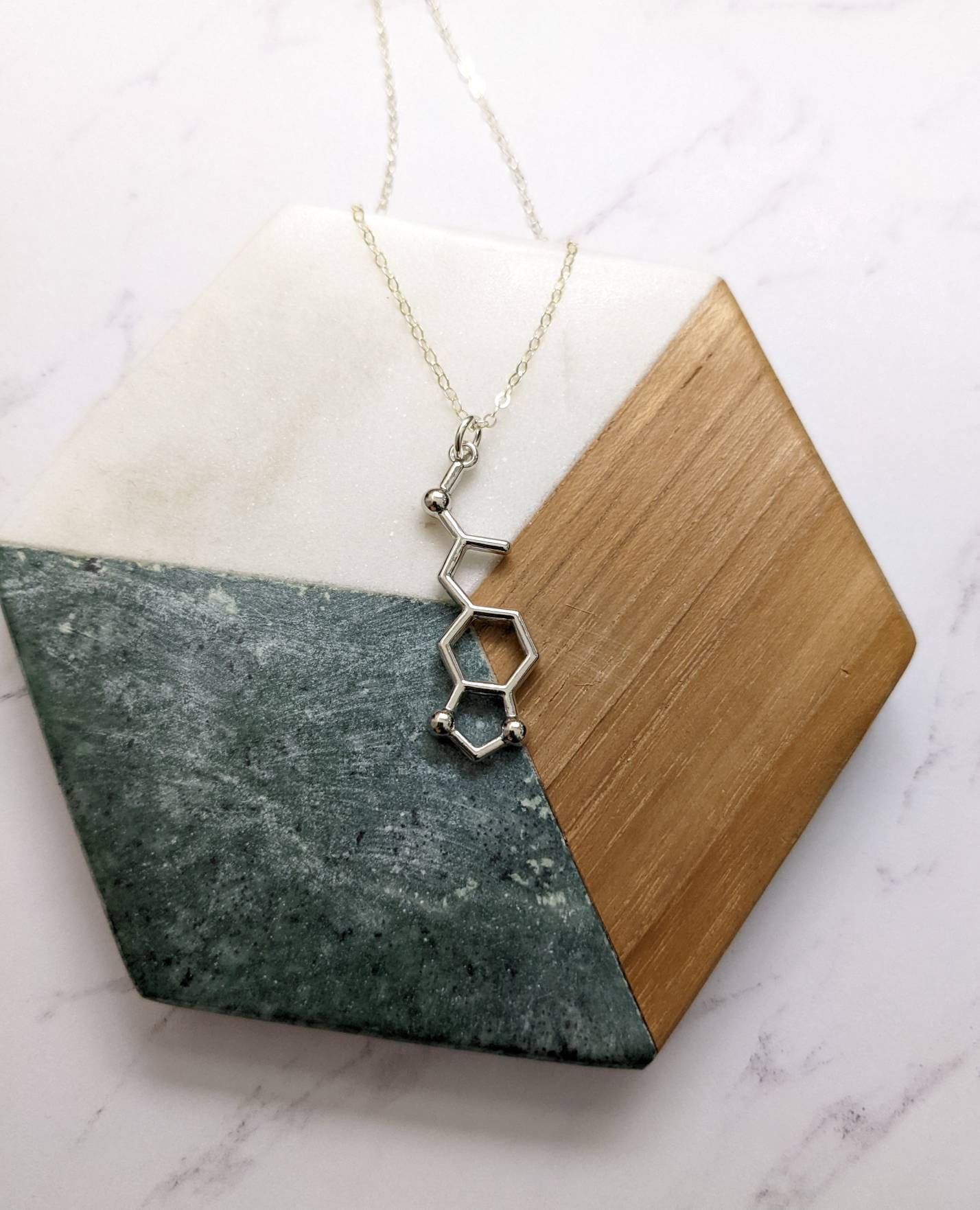 Ecstasy Necklace MDMA Molecule, Molly Pendant, Club Drug Rasta