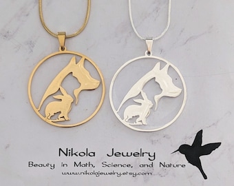 Veterinarian Necklace: Silver or Gold Animal Pendant, Science Jewelry