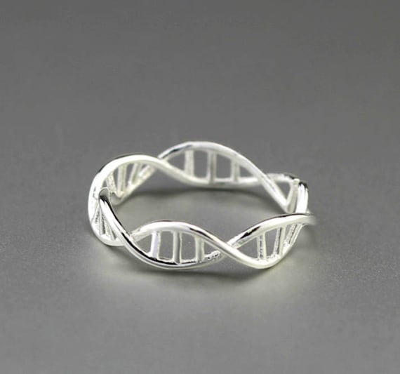 Anillo de plata de ley ADN 925 anillo de ADN ajustable joyer a