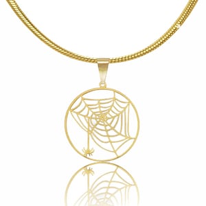 Spiderweb Necklace in Silver or Gold, Web Pendant, Spider Necklace, Sterling Silver Science Jewelry, Biology Necklace, Halloween Jewelry