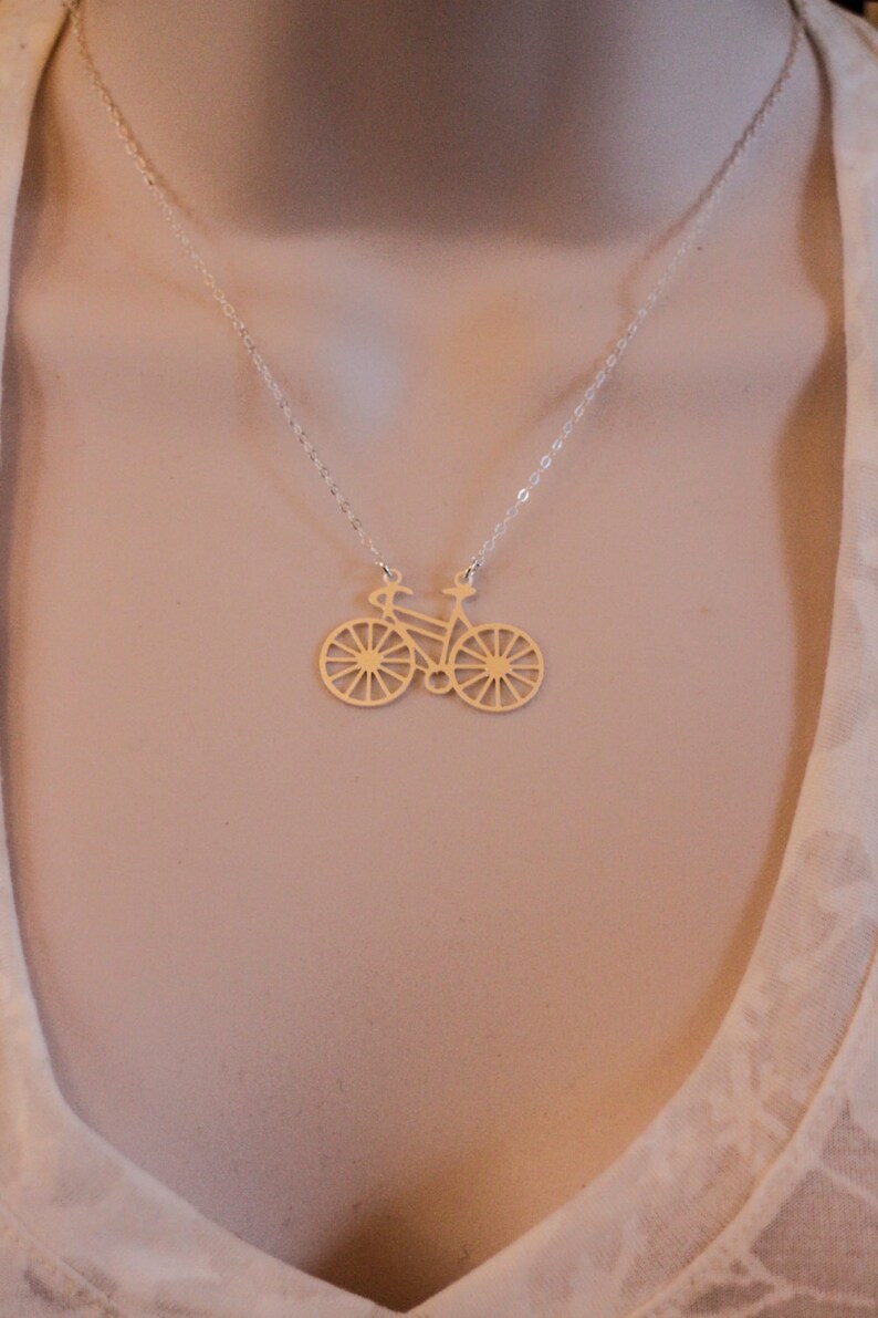 Silver or Gold Bicycle Necklace Sport Jewelry Sterling Silver Bicycle Jewelry Gold Bicycle Jewelry Cycle Necklace Bike Necklace