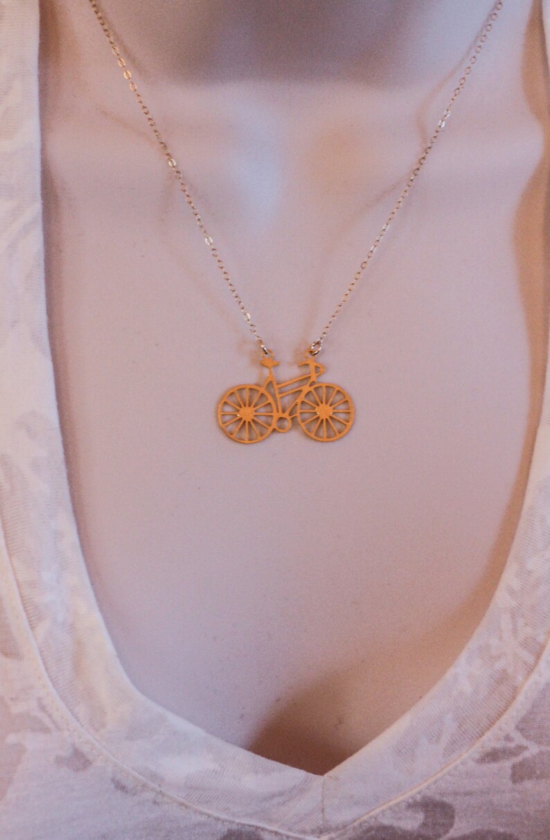 Silver or Gold Bicycle Necklace Sport Jewelry Sterling Silver Bicycle Jewelry Gold Bicycle Jewelry Cycle Necklace Bike Necklace