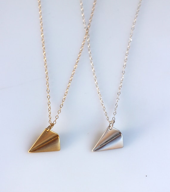 Origami paper plane necklace – Mizyan Jewelry