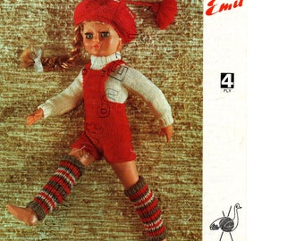 Vintage Emu 6695 Teen Doll Clothes Knitting Pattern PDF