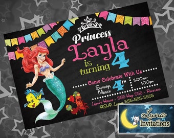 Little Mermaid Birthday Invitation