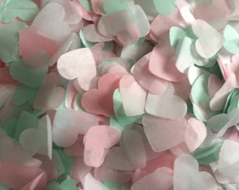 handmade biodegradable  wedding confetti mint pink and white eco friendly