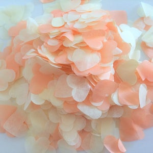 1 500 confettis de mariage biodégradables faits main - Ivoire et pêche