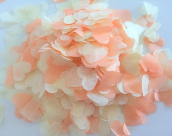 1500 pieces handmade biodegradable wedding confetti- Ivory & Peach
