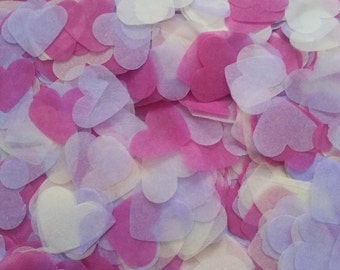 1500 pieces handmade biodegradable wedding confetti- hot pink, lilac  & white