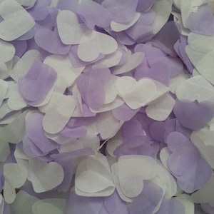 1 500 confettis de mariage biodégradables faits main - lilas et blanc